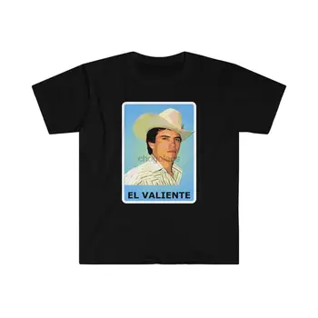 T-shirt unisex El Valiente Chalino Sanchez Loteria s uzorkom u meksičkom stilu - Slika 1  