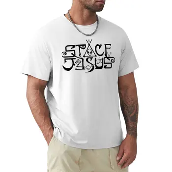 T-shirt s logom Space Jesus, slatka odjeća, ljetna odjeća, быстросохнущие muške majice, kit - Slika 1  