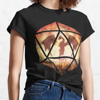T-shirt Fire Dragon D20, ženske haljine-t-shirt velike veličine, seksi ženski top - Slika 1  