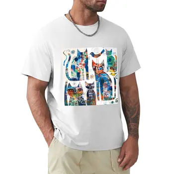 Majica sa apstraktnim mačkama, summer top, sportske majice, muške zabavne majice - Slika 1  