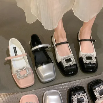 Ženske cipele, nove cipele u stilu Лолиты za djevojčice, Uniforma JK, slatka seksi cipele-brod Mary Jane Sa štrasom, cipele s niskim petama za a25-93 - Slika 1  