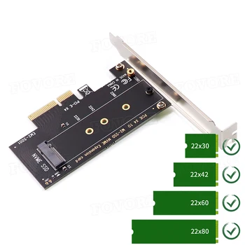 Adapter NVMe M2 M 2 M Key SSD-ovi za PCI-e 3,0 PCI Express 3,0 Pretvarač Adapter za 2230 2242 2260 2280 Podršku PCIe X4 X8 X16 - Slika 2  