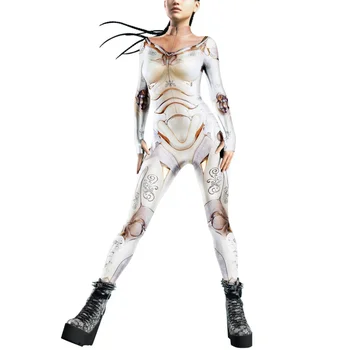 Ženski Muški kombinezon s ručnim cool 3D ispisa, odijelo za косплея na Halloween, облегающий odijelo za role-playing igara u stilu punk, plesne kostime - Slika 2  