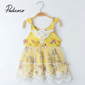 Čipkan haljina za novorođene djevojčice bez rukava od špageta, mrežaste haljine s cvjetnim uzorkom, haljina princeze 2021, Ljetna odjeća za djecu od 3 m do 3 godine - Slika 1  