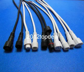 5 parova 2pin, 3pin, 4pin, Bijela / Crna Vodootporna Priključni kabel za led trake, muški Ženski IP66 - Slika 1  