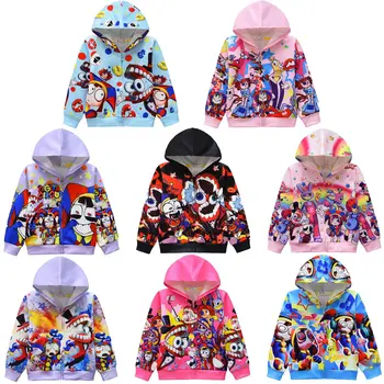 Strašan Digitalni cirkus, dječje jakne, kapute, majica na munje, proljeće-jesen hoodies, dječje majice s dugim rukavima, odjeća za djevojčice - Slika 1  