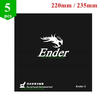5pcs 220 mm/235 mm Crna Noćenje S Grijanom Za Creality ENDER-3 ENDER-3S u 3D Pisač Naljepnica Sastavljanje Lista Montaže Ploče Traka - Slika 1  