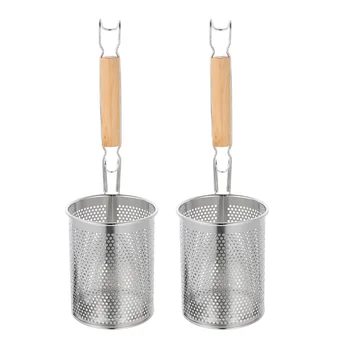 2 Kom Žlica za rezance, čaj, kuhinjski sita košara za дуршлага od nehrđajućeg čelika, metalno cjedilo, drveni alati za kuhanje - Slika 1  