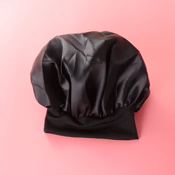 Nalik na vreću hauba, Širok Veliki satiny dug torbica za kosu, Afrička šešir s косами za žene, crna 56-58 cm - Slika 2  