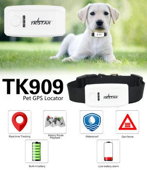 Višenamjenski pametan mini-GPS-tracker za kućne ljubimce TK909 za praćenje pasa i mačaka u stvarnom vremenu, vodootporan stanje mirovanja, upozorenje o niskoj napunjenosti baterije - Slika 1  