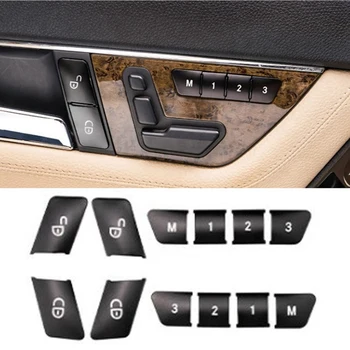 12шт Naljepnice s prekidačem za zaključavanje vrata sjedala s memorijom za Mercedes Benz A B C E Class CLA i 12X Naljepnica s trim gumb prebacivanje prozora - Slika 2  