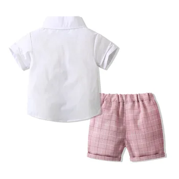 Odjeća za male dječake, dječji odijelo za dječake, ljetna odjeća za male dječake, Pink stanica, 2 komada, dječja odijela od 1 do 2 godine - Slika 2  