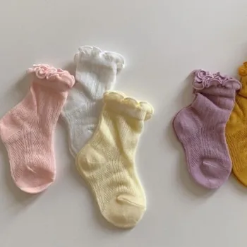 Hrpa čarapa prozračni dječji čarapa tanak ljetni stil pamuk crna gljiva dječje čarape baby candy sokken - Slika 1  