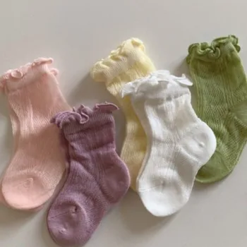 Hrpa čarapa prozračni dječji čarapa tanak ljetni stil pamuk crna gljiva dječje čarape baby candy sokken - Slika 2  