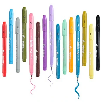15шт Umjetnički flomaster marker Na bazi vode Za vođenje dnevnika Skup olovke različitih boja - Slika 1  