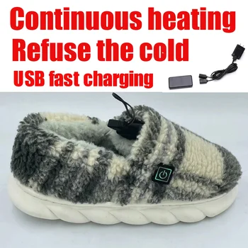 Ulošci za obuću sa USB-grijanjem, Električni topliji za noge, Topliji za noge, Jastuk za čarapa, Osnovna Pamučnim cipele Sa grijanjem, ležište stopala za zimske toplih papuča - Slika 2  
