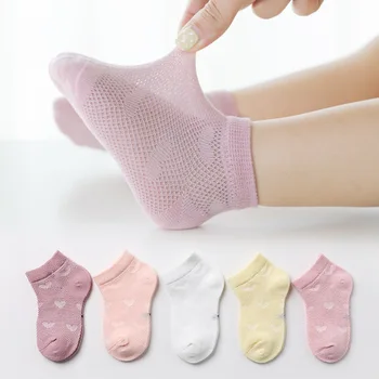 5 pari dječjih čarapa 2022 godine, proljeće-ljeto, za mlađe dječake i djevojčice, pamučne mrežaste prozračna Tanke Meke Slatka čarape, dječje čarape od 1 do 12 godina - Slika 2  