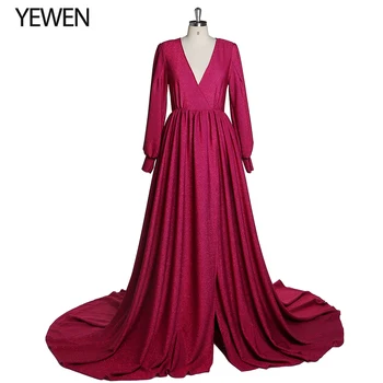 Elegantna večernja haljina s dugim vlak, donje večernjih haljina za prom haljina za foto izbojci YEWEN 2021 - Slika 1  